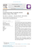 Georeferenced Data of Christian Mission Stations, Ghana (1752-1932)