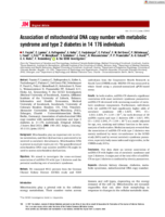 Association of mitochondrial DNA copy number with metabolic syndrome and type 2 diabetes in 14 176 individuals