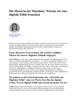 Die Moral in der Maschine: Warum wir eine digitale Ethik brauchen (Interview mit Petra Grimm)