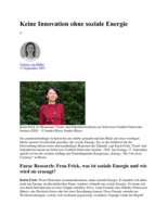 Keine Innovation ohne soziale Energie: Interview mit Karin Frick