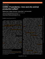 COVID-19 pandemic – how and why animal production suffers?