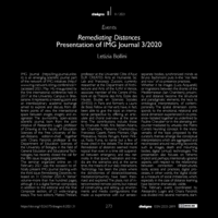 Remediating Distances. Presentation of IMG Journal 3/2020