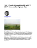 The “Green deal for a sustainable future”: 2021’s European Development Days