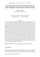 Expressing equality and similarity in English, Italian, and Ladin: Interlingual contrastive features and micro-variation