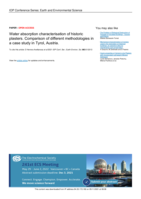 Water absorption characterisation of historic plasters. Comparison of different methodologies in a case study in Tyrol, Austria