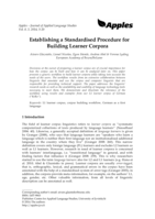 Establishing a Standardised Procedure for Building Learner Corpora