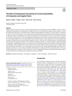 The Role of Institutional Uncertainty for Social Sustainability of Companies and Supply Chains