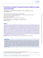 The genetic variation of lactase persistence alleles in Sudan and South Sudan