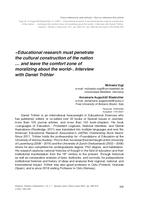 «Educational research must penetrate the cultural construction of the nation … and leave the comfort zone of moralizing about the world». Interview with Daniel Tröhler