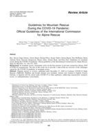 Guidelines for Mountain Rescue during the COVID-19 Pandemic: Official Guidelines of the International Commission for Alpine Rescue