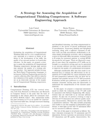 A strategy for assessing the acquisition of computational thinking competences: A software engineering approach