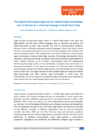 The impact of European legal acts on national legal terminology and on German as a minority language in South Tyrol, Italy