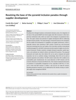 Resolving the base of the pyramid inclusion paradox through supplier development