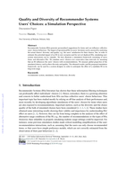 Quality and diversity of recommender systems users' choices: A simulation perspective