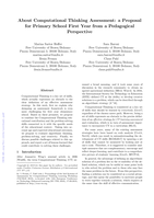 About Computational Thinking Assessment: a Proposal for Primary School First Year from a Pedagogical Perspective