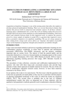 Difficulties in formulating a geometric situation algebraically: hints from a large-scale assessment