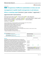 Perspectives of different stakeholders on data use and management in public health emergencies in sub-Saharan Africa: a meeting report  [OPEN LETTER]