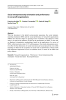 Social entrepreneurship orientation and performance in non-profit organizations