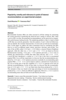 Popularity, novelty and relevance in point of interest recommendation: an experimental analysis