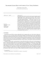 Recommender systems effect on the evolution of users’ choices distribution