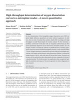 High-throughput determination of oxygen dissociation curves in a microplate reader-A novel, quantitative approach