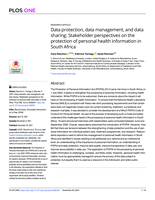 Data protection, data management, and data sharing: Stakeholder perspectives on the protection of personal health information in South Africa