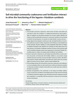 Soil microbial community coalescence and fertilization interact to drive the functioning of the legume-rhizobium symbiosis