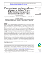 Post-pandemic tourism resilience: changes in Italians' travel behavior and the possible responses of tourist cities