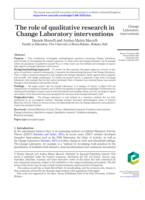 The role of qualitative research in Change Laboratory interventions