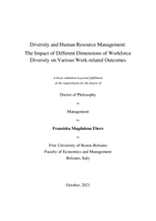 Diversity and Human Resource Management: The Impact of Different Dimensions of Workforce Diversity on Various Work-related Outcomes