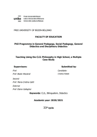 Teaching Using the CLIL Philosophy in High School, a Multiple Case Study