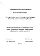 Second-generation youth in a multilingual border region: transition into adulthood and inclusion of Albanian origin youth in South Tyrol