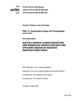 Ductile damage characterization and numerical models for safe and efficient design of additive manufactured parts