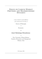 Essays on Labour Market Frictions and Macroeconomic Dynamics