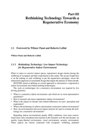 Part III Rethinking Technology Towards a Regenerative Economy: Foreword