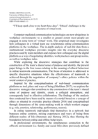“I’ll keep spark close to my heart those days”. ‘Ethical’ challenges in the discourse of virtual work