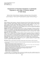 Assessment of Psychotic Symptoms in Individuals Exposed to Very High or Extreme Altitude: A Field Study