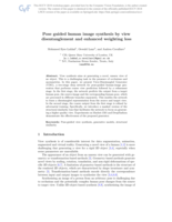 Pose Guided Human Image Synthesis by View Disentanglement and Enhanced Weighting Loss
