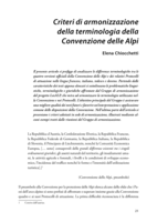Criteri di armonizzazione della terminologia della Convenzione delle Alpi