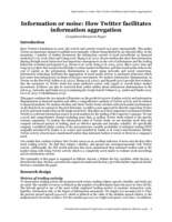 Information or noise: How twitter facilitates stock market information aggregation