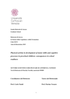 Physical activity in development of motor skills and cognitive processes in preschool children: Consequences in school readiness