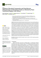 Epiphytic Microbial Community and Post-Harvest Characteristics of Strawberry Fruits as Affected by Plant Nutritional Regime with Silicon