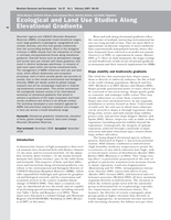 Ecological and land use studies along elevational gradients