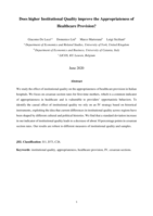 Does higher Institutional Quality improve the Appropriateness of Healthcare Provision?
