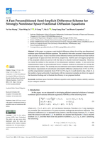 A Fast Preconditioned Semi-Implicit Difference Scheme for Strongly Nonlinear Space-Fractional Diffusion Equations