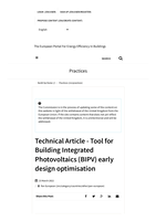 Tool for Building Integrated Photovoltaics (BIPV) early design optimisation