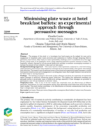 Minimising plate waste at hotel breakfast buffets: an experimental approach through persuasive messages