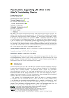 Past Matters: Supporting LTL+Past in the BLACK Satisfiability Checker