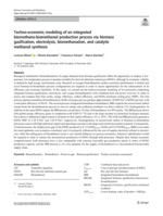 Techno-economic modeling of an integrated biomethane-biomethanol production process via biomass gasification, electrolysis, biomethanation, and catalytic methanol synthesis