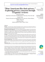 “Most Americans like their privacy.”: Exploring privacy concerns through US guests’ reviews